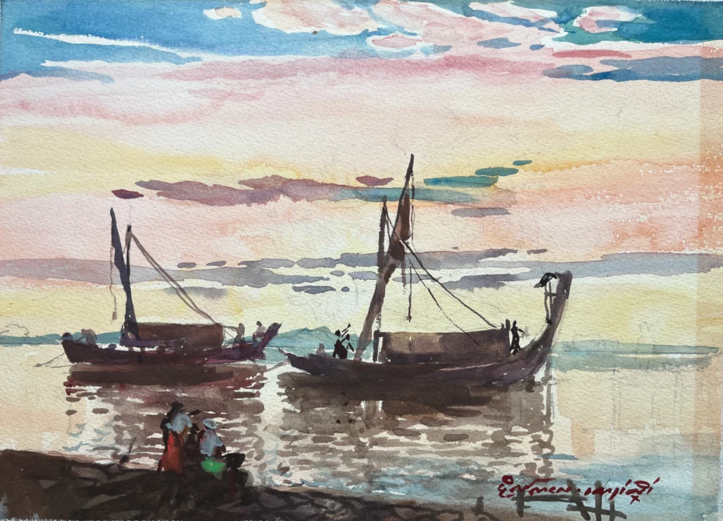 Two boats by Bogalay Kyaw Hlaing